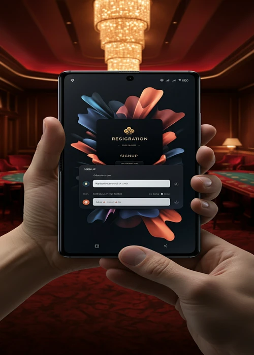 Screenshot of the Uptown Pokies Casino registration form interface, showing input fields for personal details
